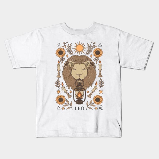 Leo, The Lion Kids T-Shirt by thiagocorrea